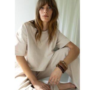 Zara heavy cotton cropped tee SIZE MEDIUM